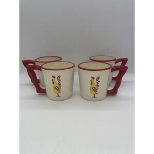 Set of 4 Boyds Home Rooster Mugs Country Farmhouse
